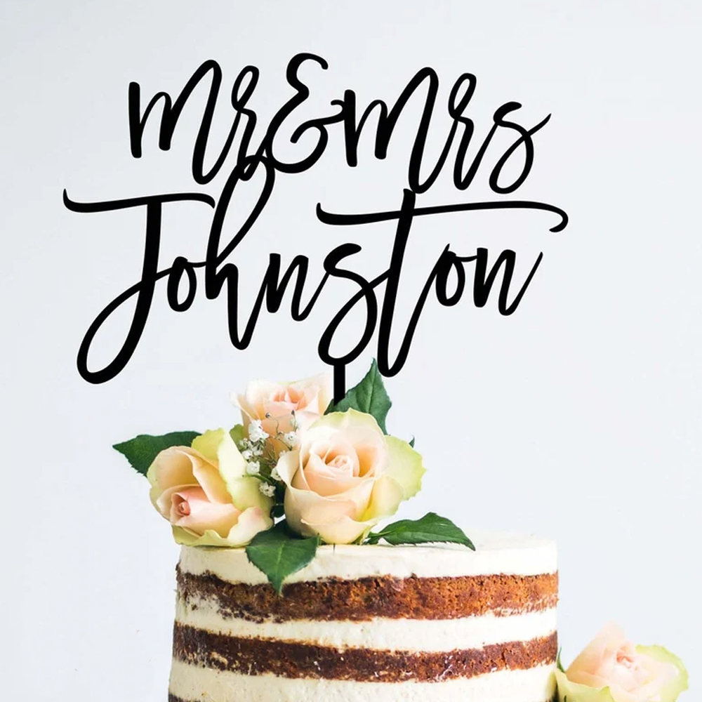 Wedding Supply Rentals - Personalised Mr & Mrs Wedding Cake