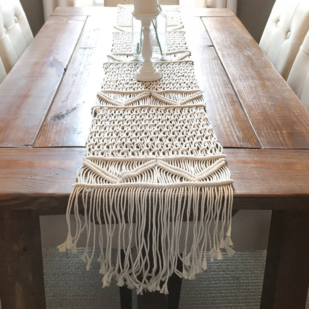 Wedding Supply Rentals - Macrame Boho Table Runner For Bohemian