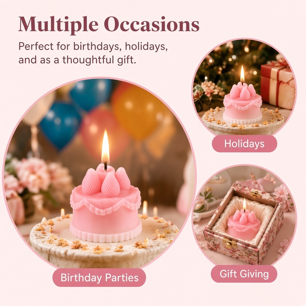 Wedding Souvenir - 1Pc Cake-Shaped Scented Candle, Romantic and