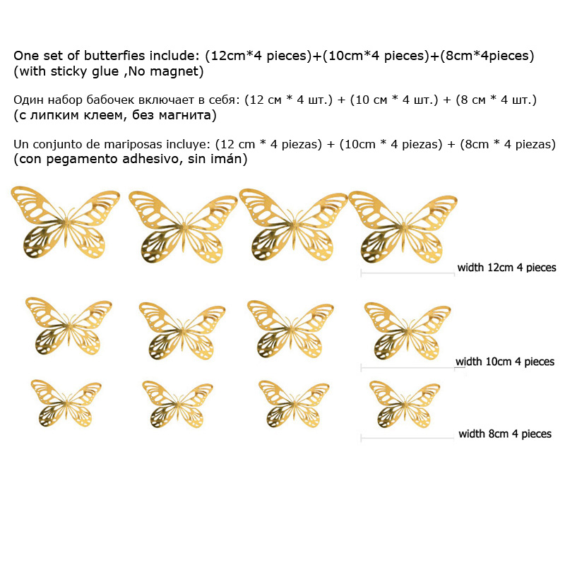 12Pcs/Set Gold Silver Hollow B - Wedding Package Gold ulasan dan harga