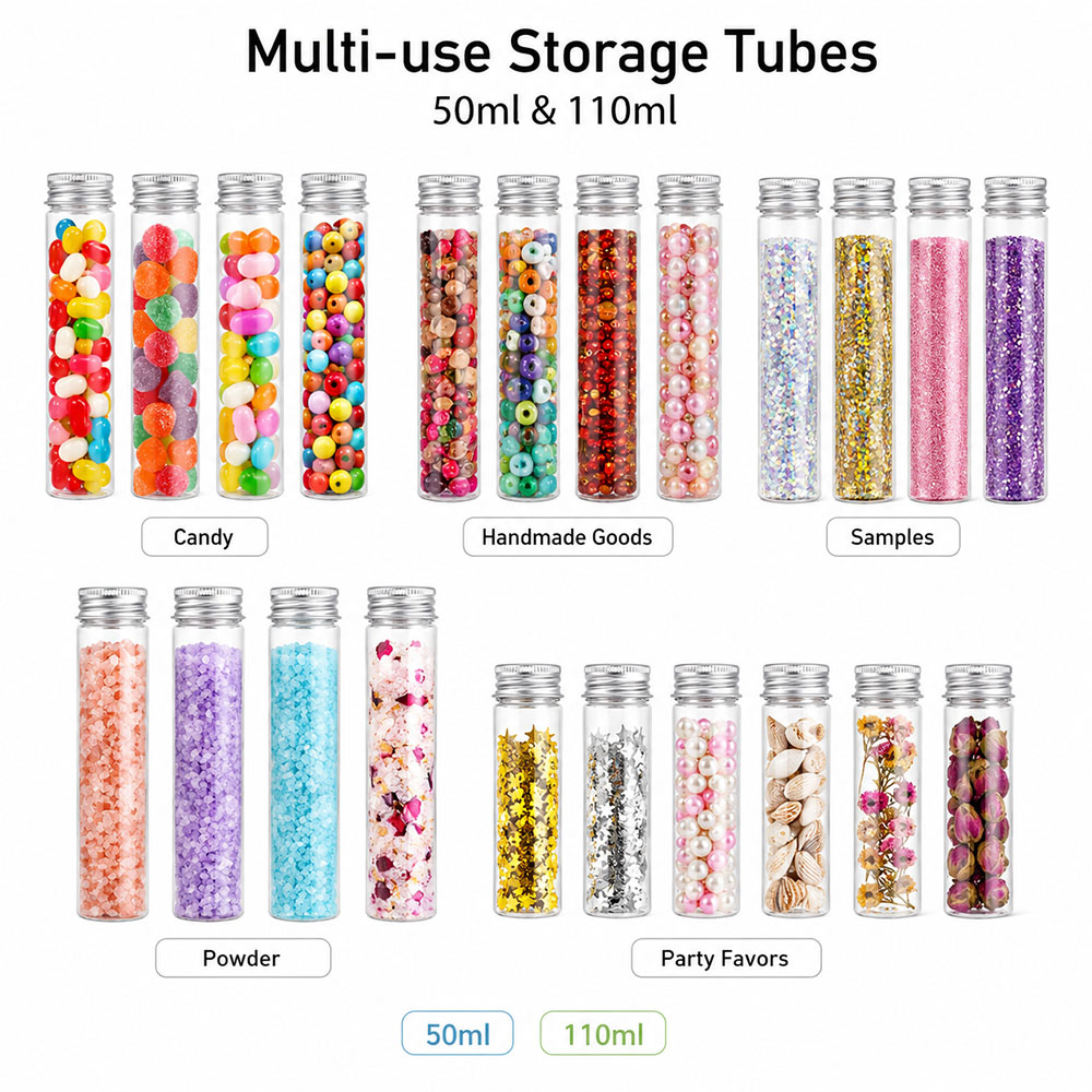 20pcs 50ml/100ml Clear Flat Tu - Wedding Souvenir ulasan dan harga