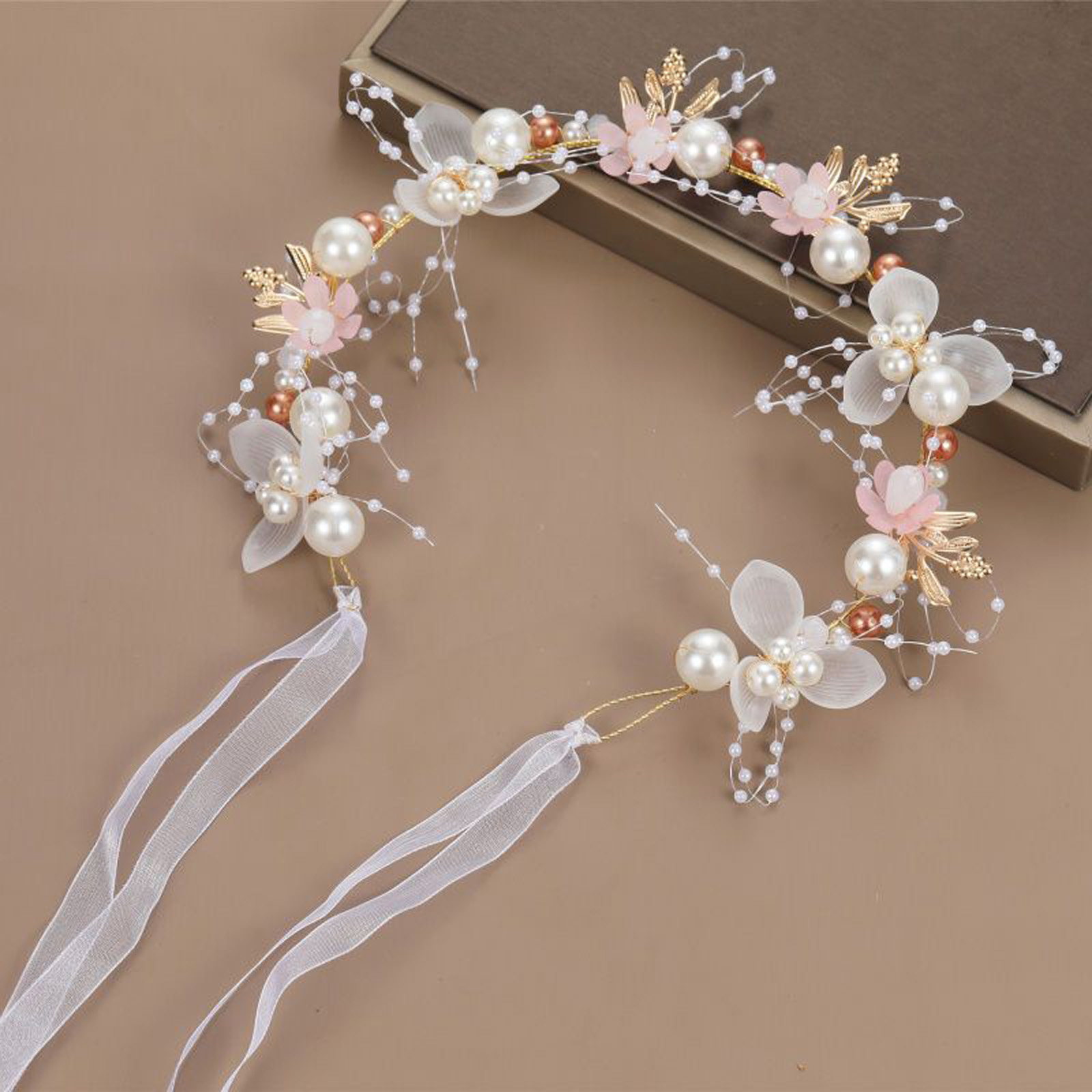 Pearls flower Headband Bridal  - Wedding Arch Flower ulasan dan harga