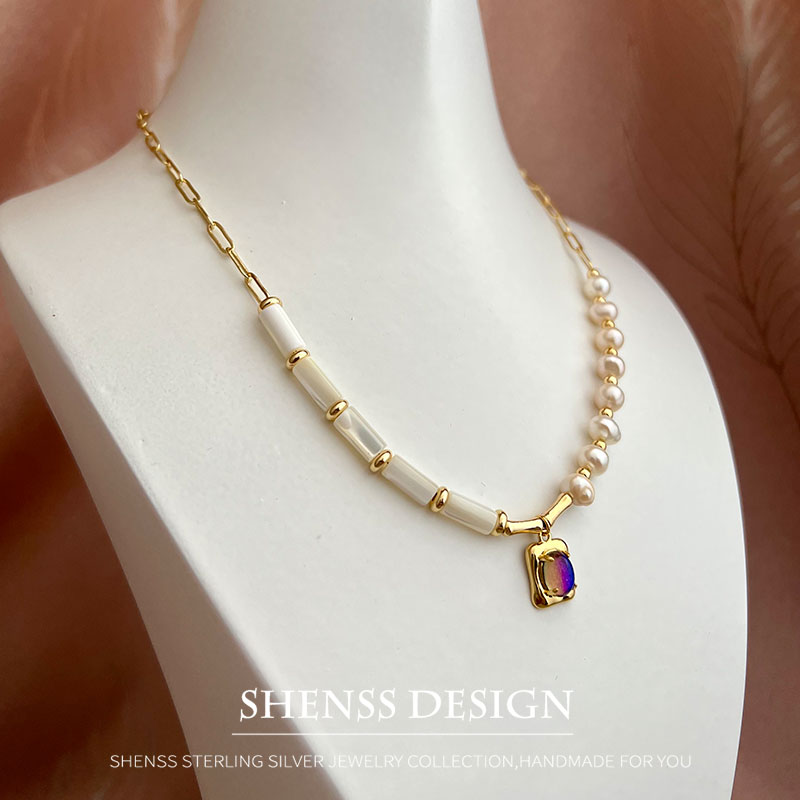 Natural 5-6mm Pearl Shell Neck - Wedding Package Gold ulasan dan harga