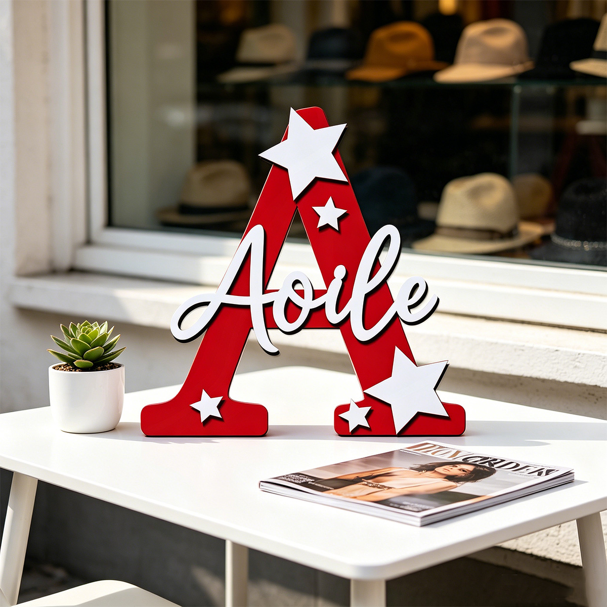 1pc Custom Star Initial Wooden - Wedding Souvenir ulasan dan harga