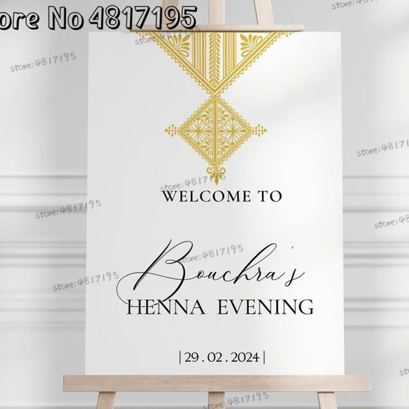 Muslim Henna Welcome Sign Gold - Wedding Package Gold ulasan dan harga