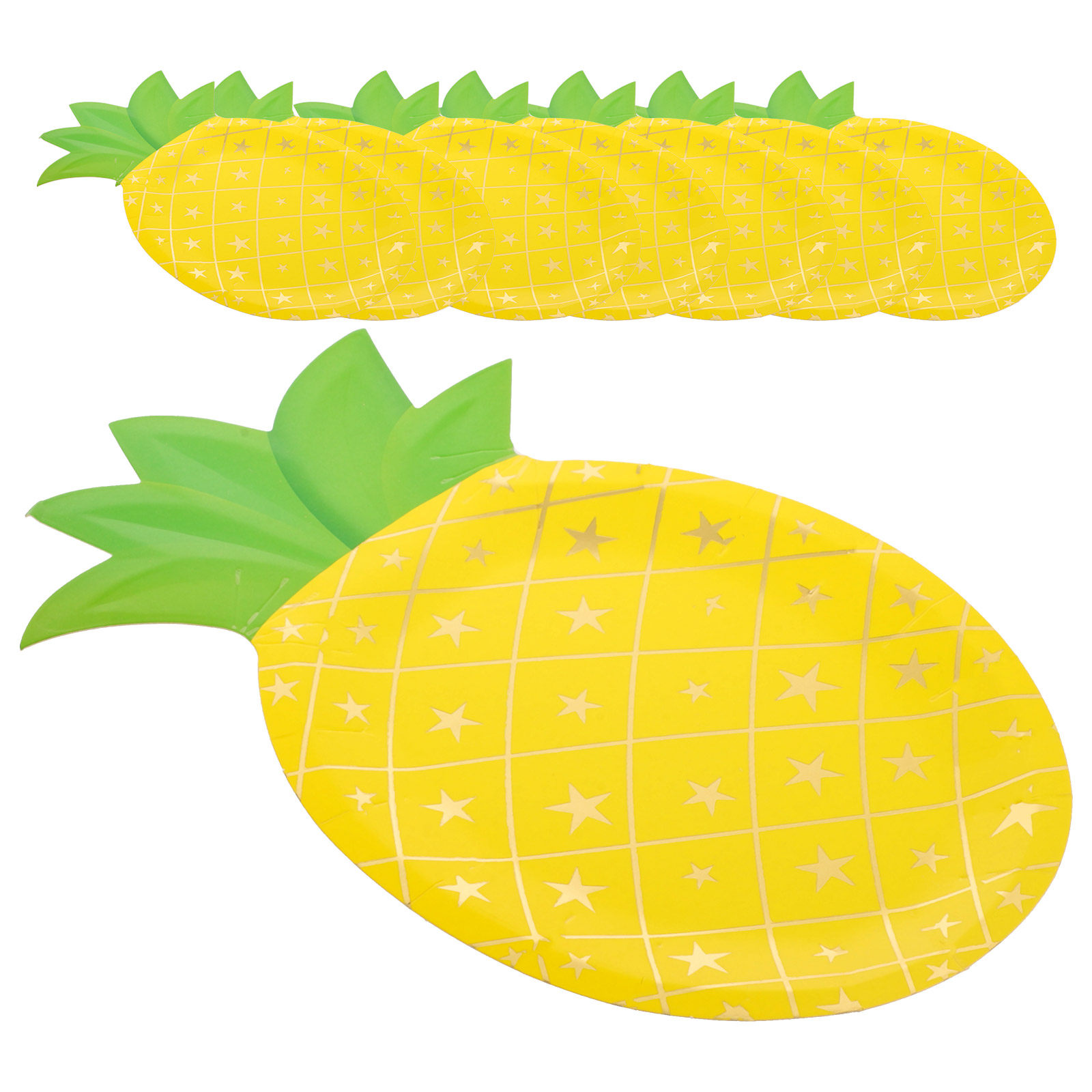 8Pcs Pineapple Paper Plates Di - Wedding Supply In Bulk ulasan dan harga