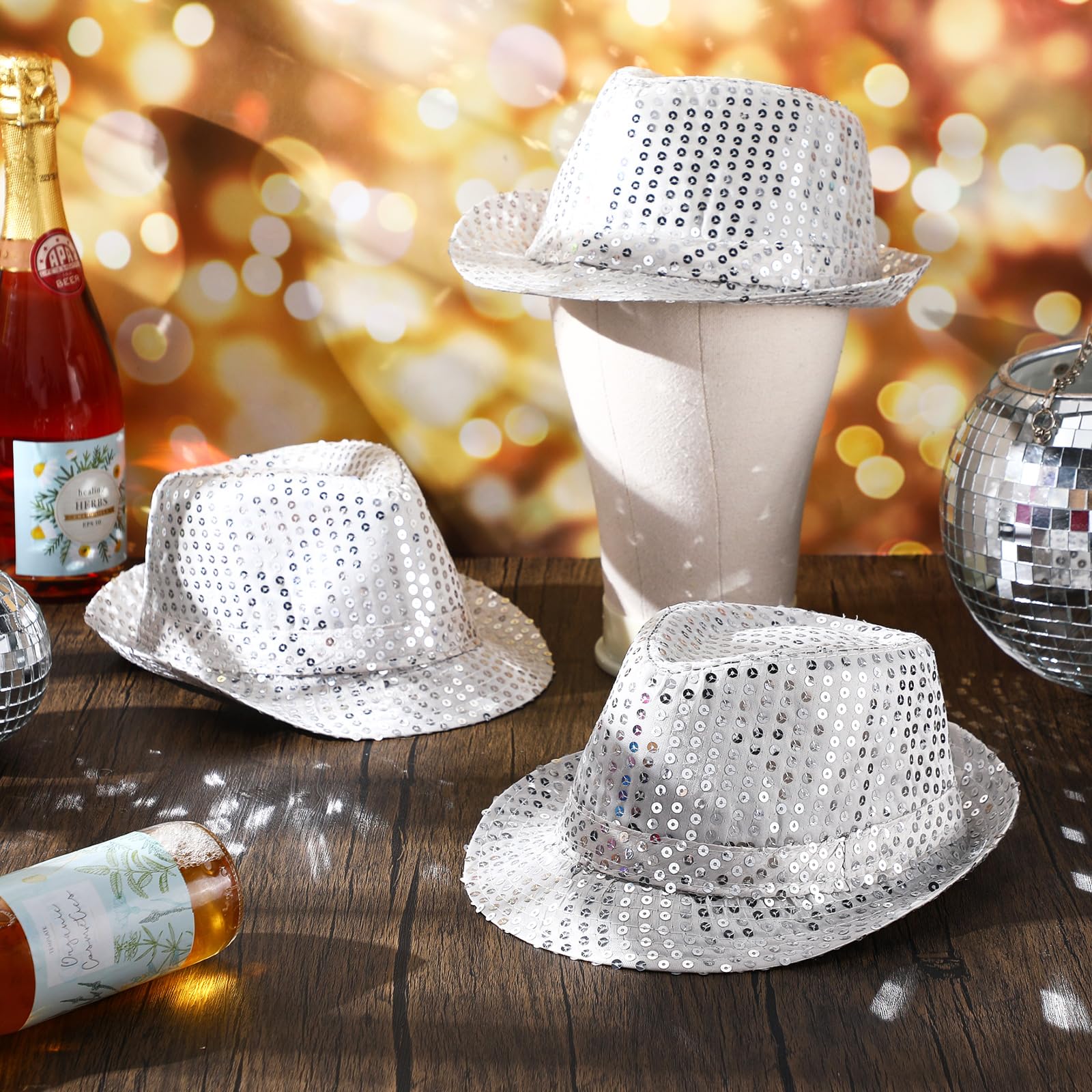 12-36Pcs Sequin Hats Bulk Glit - Wedding Supply In Bulk ulasan dan harga