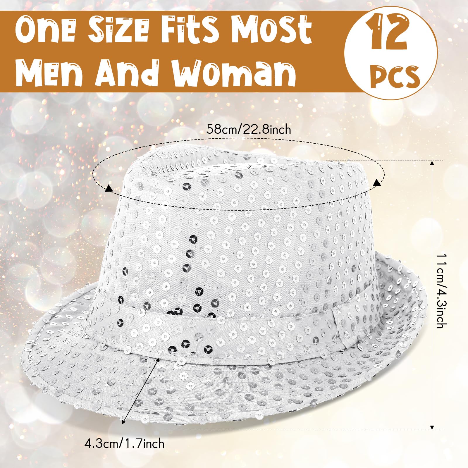 12-36Pcs Sequin Hats Bulk Glit - Wedding Supply In Bulk ulasan dan harga