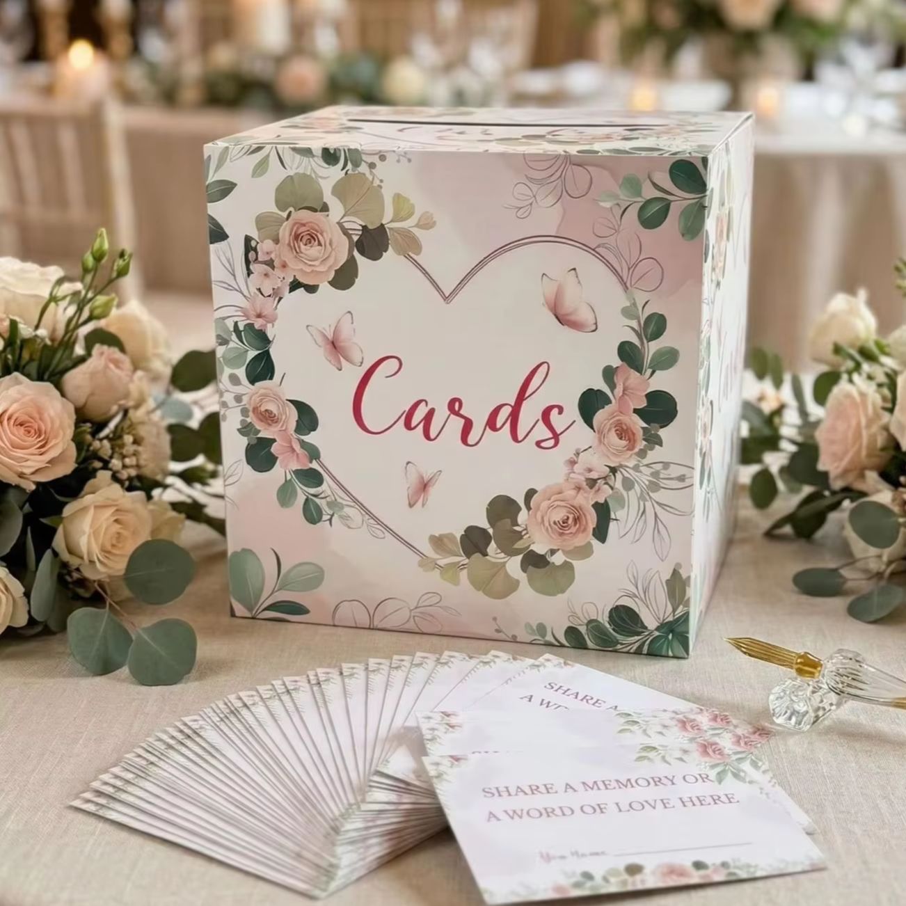 White Floral Wedding Card Box  - Wedding Card Box ulasan dan harga