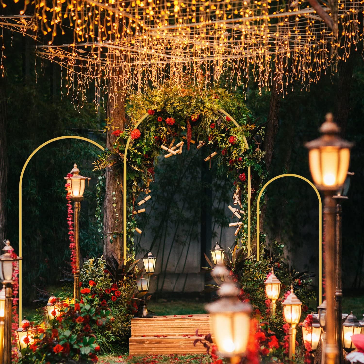 1pc Gold Metal Arch Backdrop S - Wedding Support ulasan dan harga