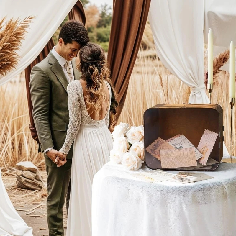Wooden Wedding Card Box With A - Wedding Card Box ulasan dan harga