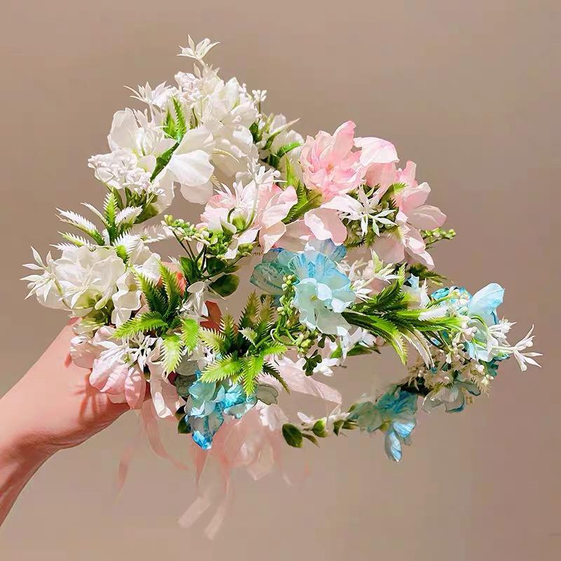 Flower Wreath Headband Girls B - Wedding Arch Flower ulasan dan harga