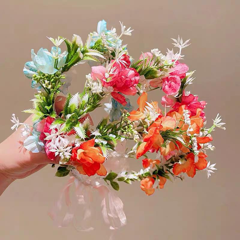 Flower Wreath Headband Girls B - Wedding Arch Flower ulasan dan harga