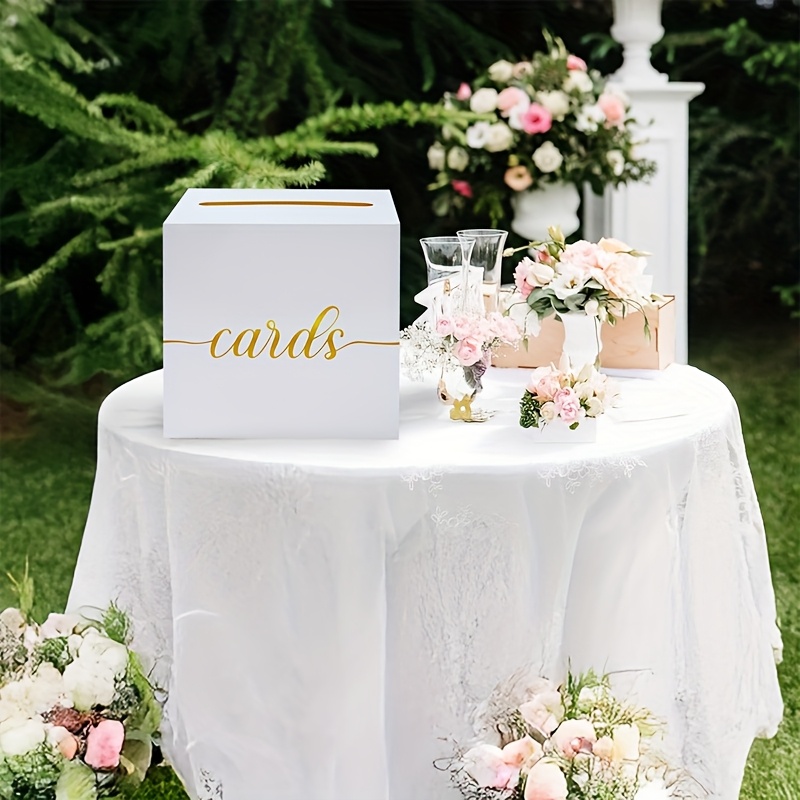4pcs White Wedding Card with G - Wedding Card Box ulasan dan harga