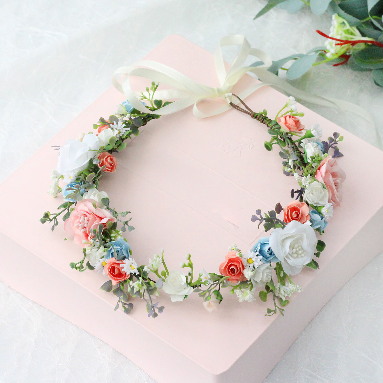 Flower Crown Wreath Bride Garl - Wedding Arch Flower ulasan dan harga