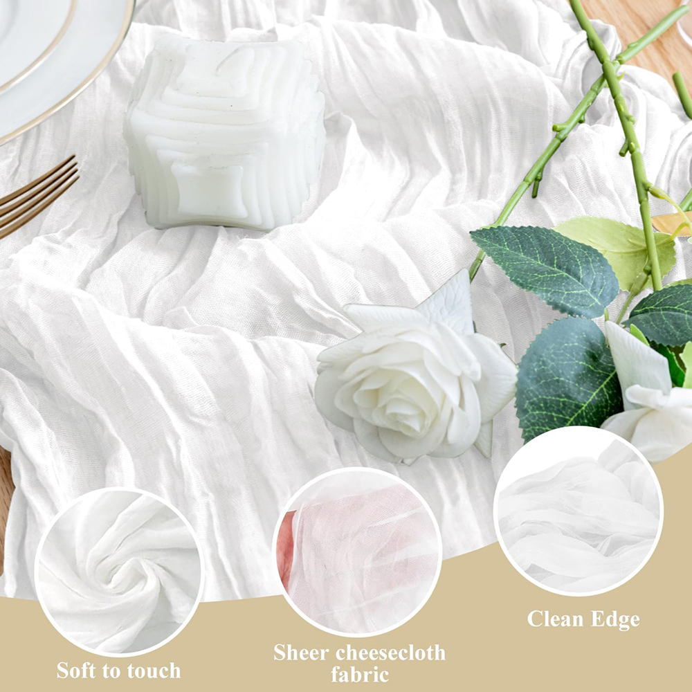 White Cheesecloth Table Runner - Wedding Supply Rentals ulasan dan harga