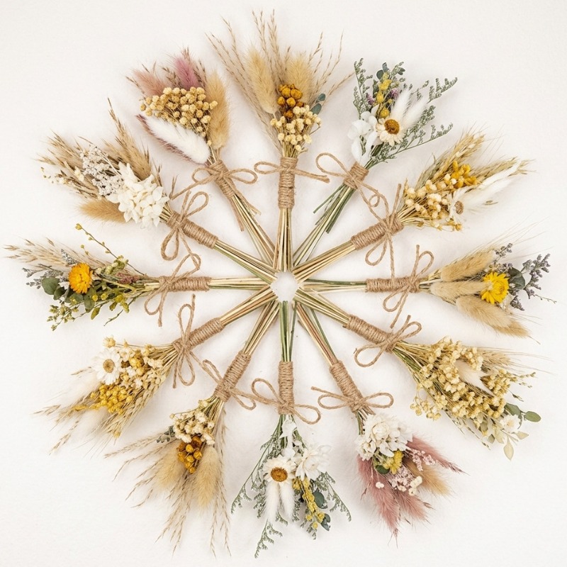 Mini Dried Flower Bouquet Natu - Wedding Souvenir ulasan dan harga