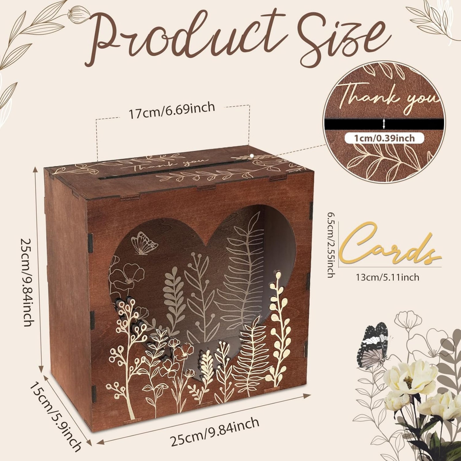 Brown Wedding Card Box for Rec - Wedding Card Box ulasan dan harga